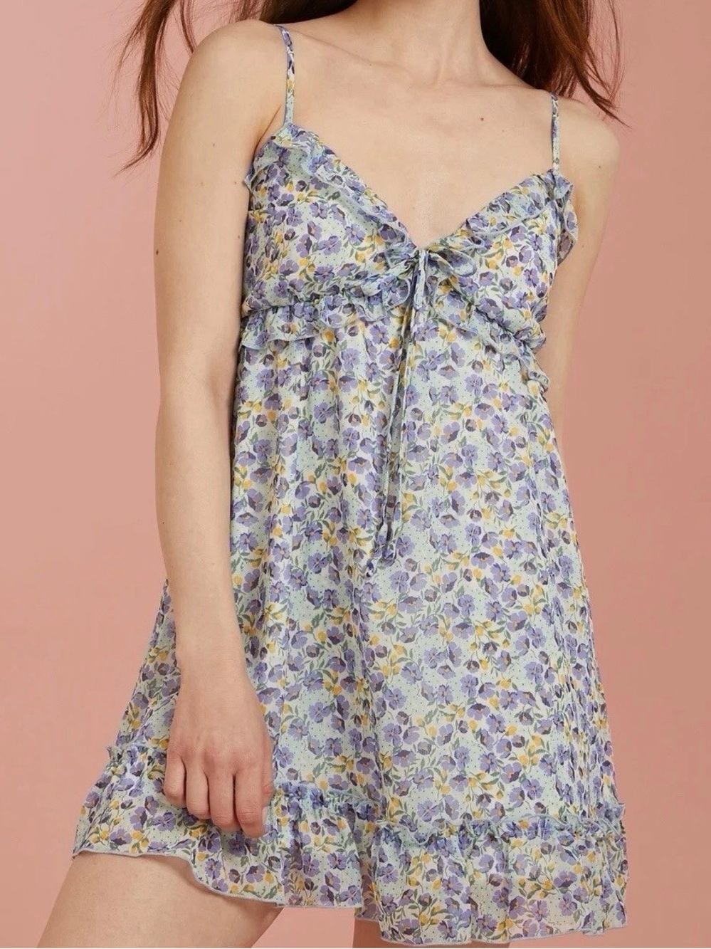 NEW Altar’d State Blue Floral Mini Dress Size XL NWT